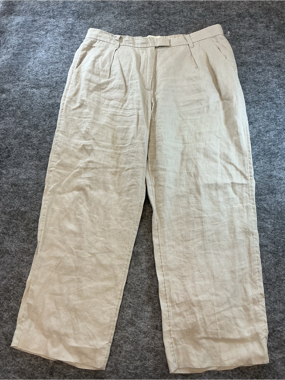 Abercrombie & Fitch Linen Blend Relaxed Fit Pants - Cream Size 33